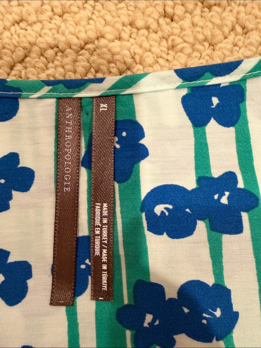 Anthropologie Blue and Green Floral Maxi Dress - Picture 2 of 5